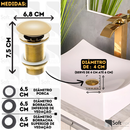 Válvula Click de Inox P/ Cuba Pia de Banheiro Lavatório Dourada Gold de 4cm - Casa Farfelle