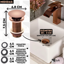 Válvula Click de Inox P/ Cuba Pia de Banheiro Lavatório Rose Gold de 4cm - Casa Farfelle