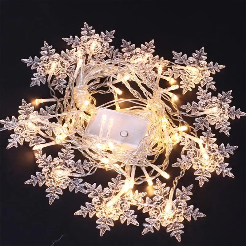 Varal de luzes Flocos de Neve - Casa Farfelle