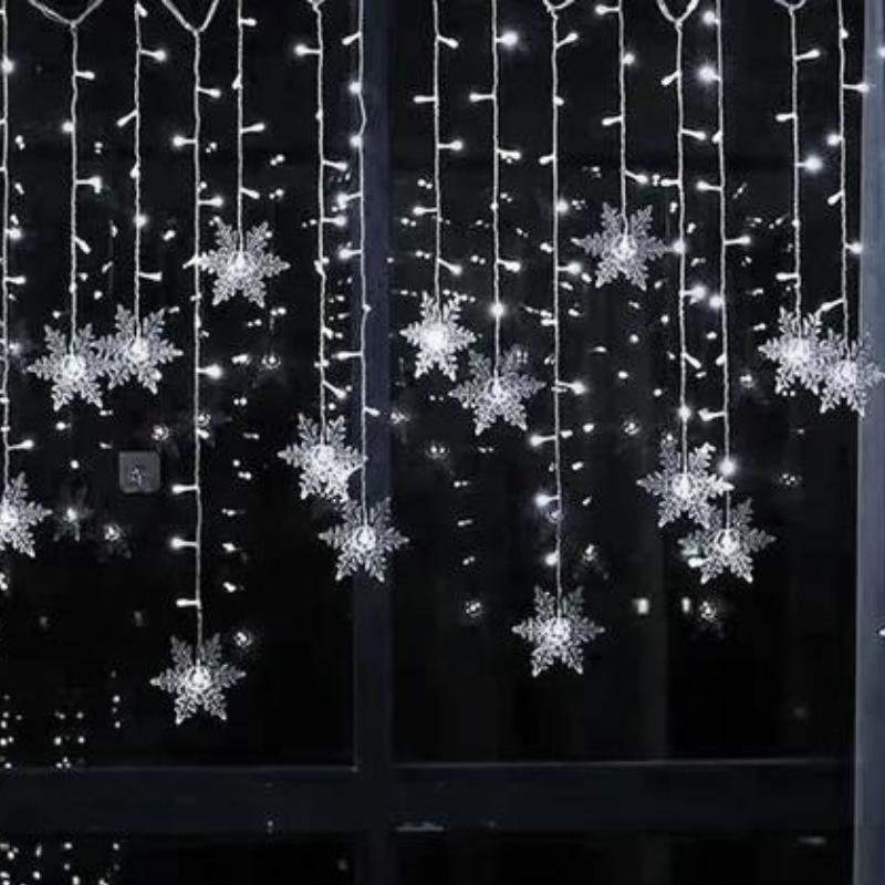 Varal de luzes Flocos de Neve - Casa Farfelle