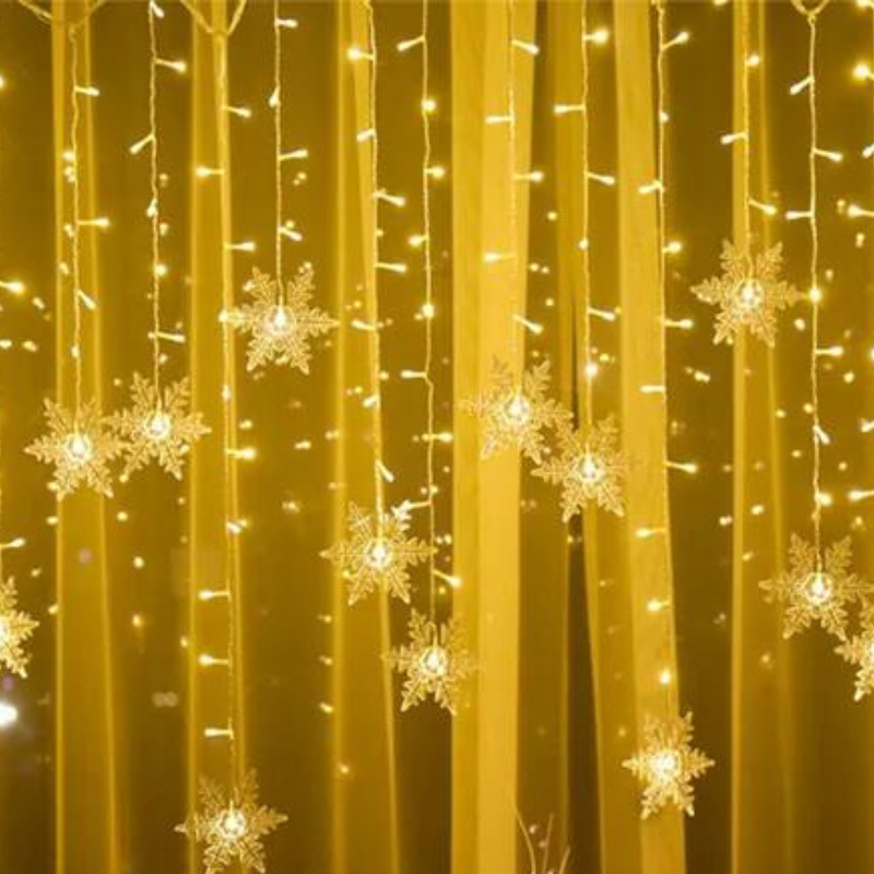 Varal de luzes Flocos de Neve - Casa Farfelle