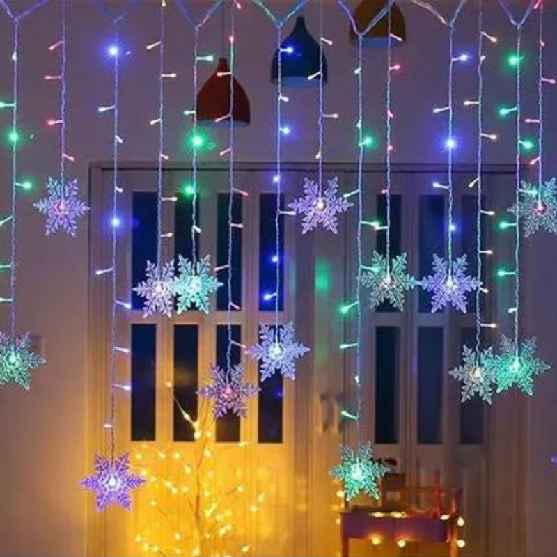Varal de luzes Flocos de Neve - Casa Farfelle