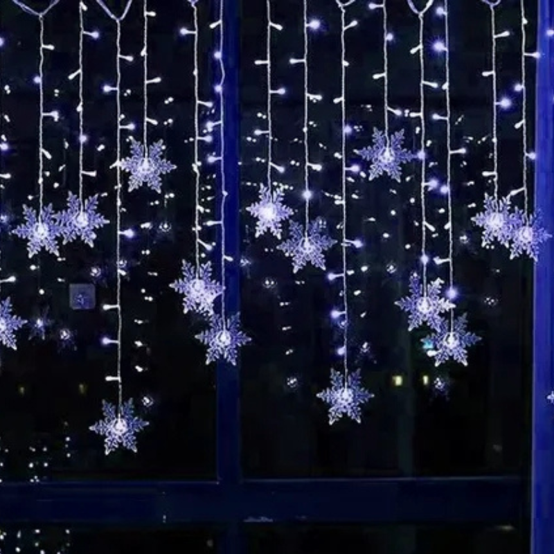 Varal de luzes Flocos de Neve - Casa Farfelle