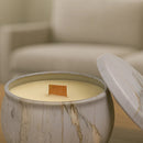 Vela Aromática Baunilha com Pavio de Madeira - Casa Farfelle