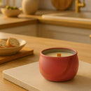 Vela Aromática Maçã e Canela com Pavio de Madeira - Casa Farfelle