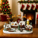 Vila de Natal Nevada com LED Musical em Resina Decorativa - Casa Farfelle