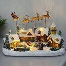 Vila de Natal Nevada com LED Musical em Resina Decorativa - Casa Farfelle